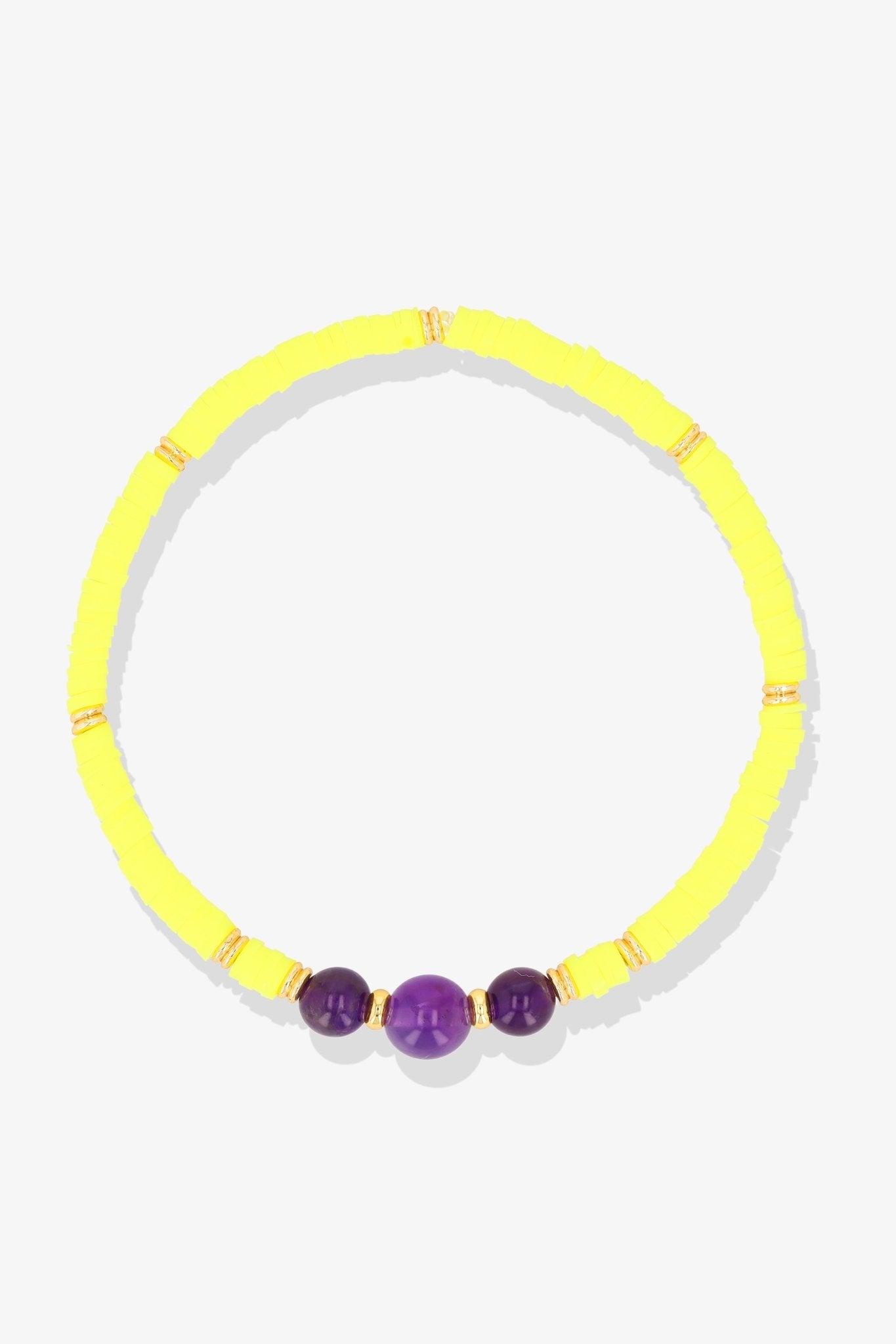 Power Health Clay Bracelet with Amethyst and Gold Vermeil - Eat.Read.Love.