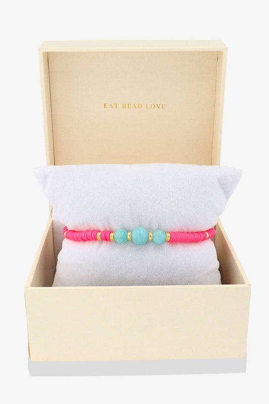 Power Love Clay Bracelet with Amazonite and Gold Vermeil - Eat.Read.Love.