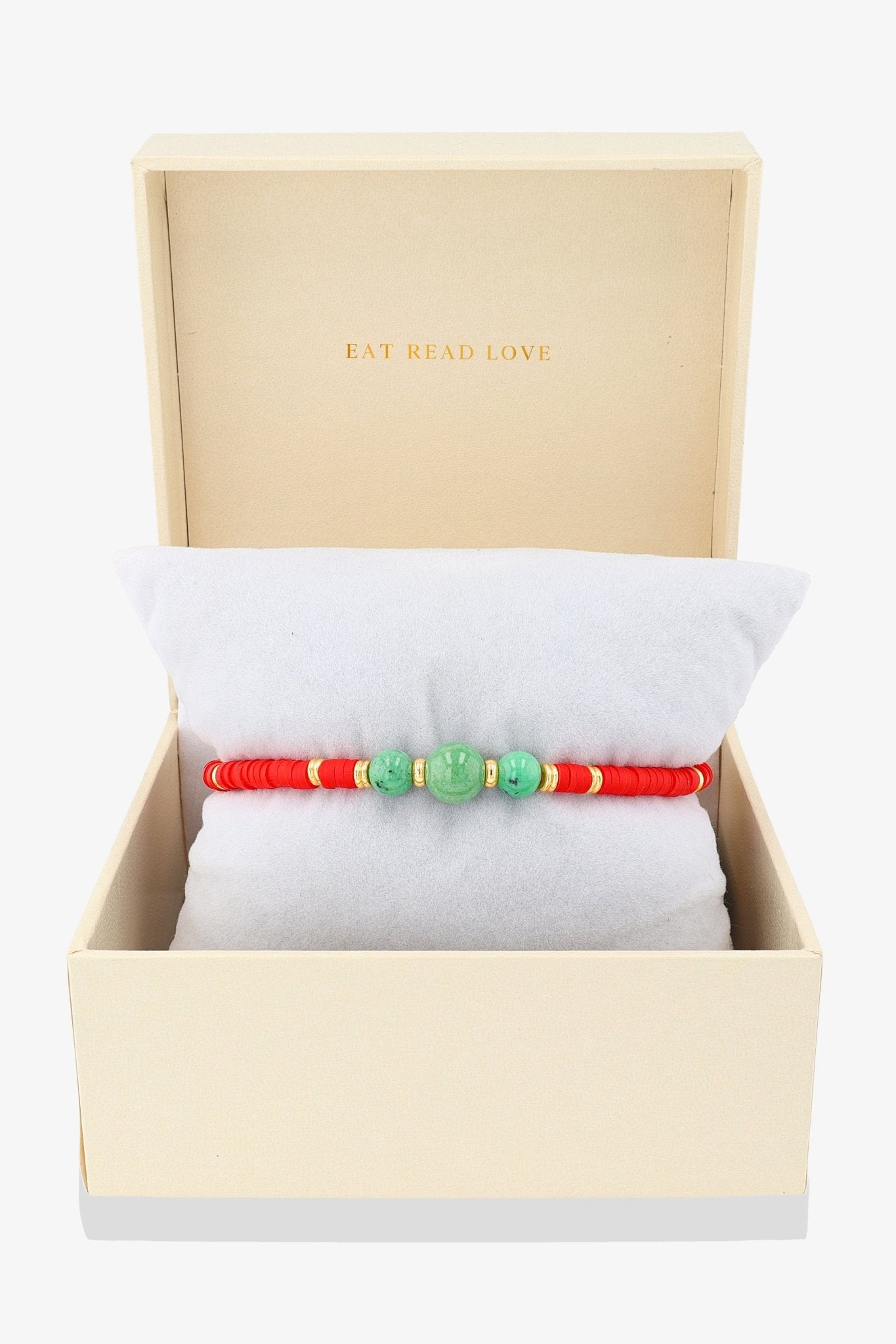 Power Protection Clay Bracelet with Hydrogrossular Garnet and Gold Vermeil - Eat.Read.Love.