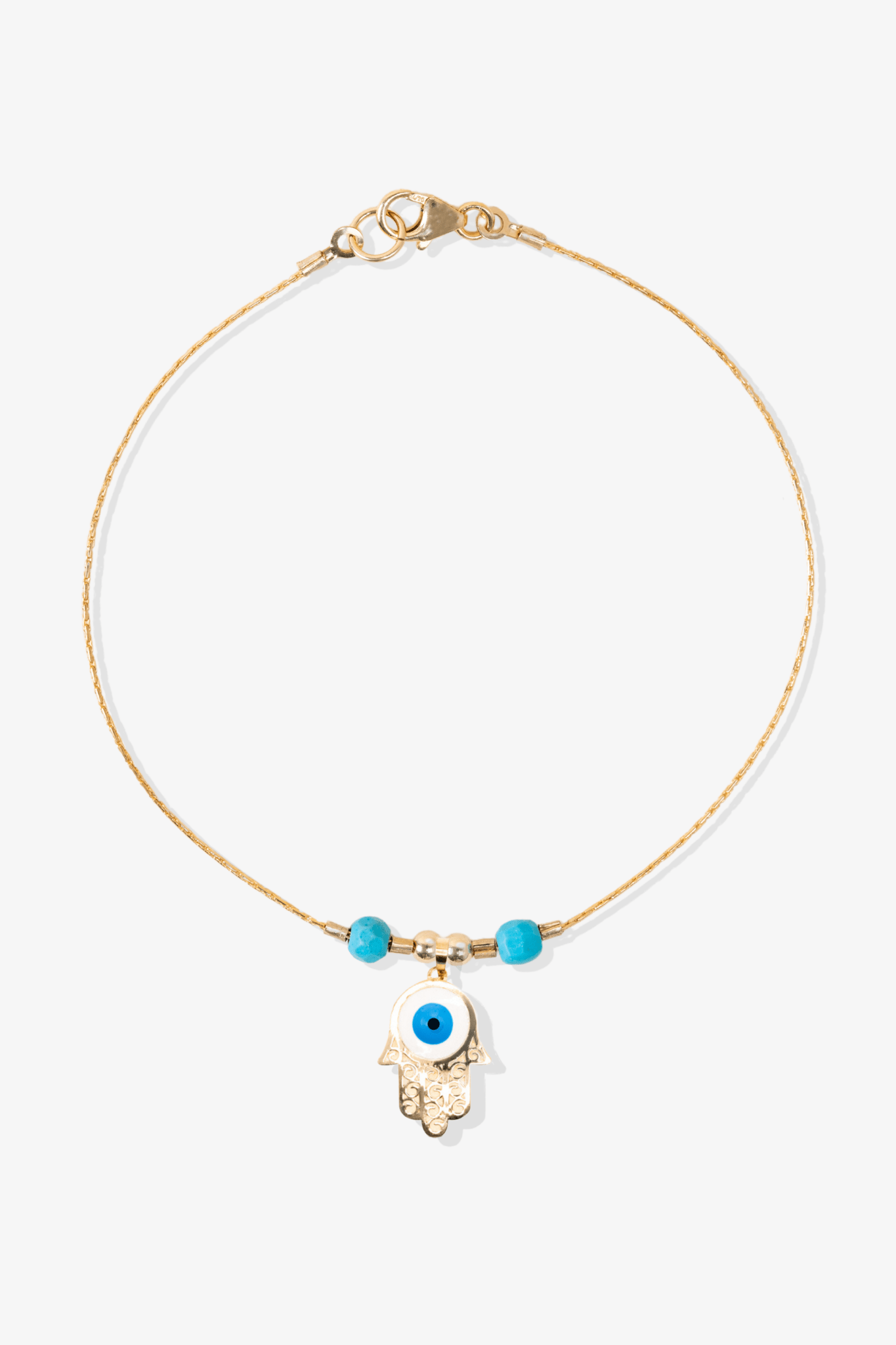 Power Turquoise REAL Gold Bracelet With Charm - Eat.Read.Love.