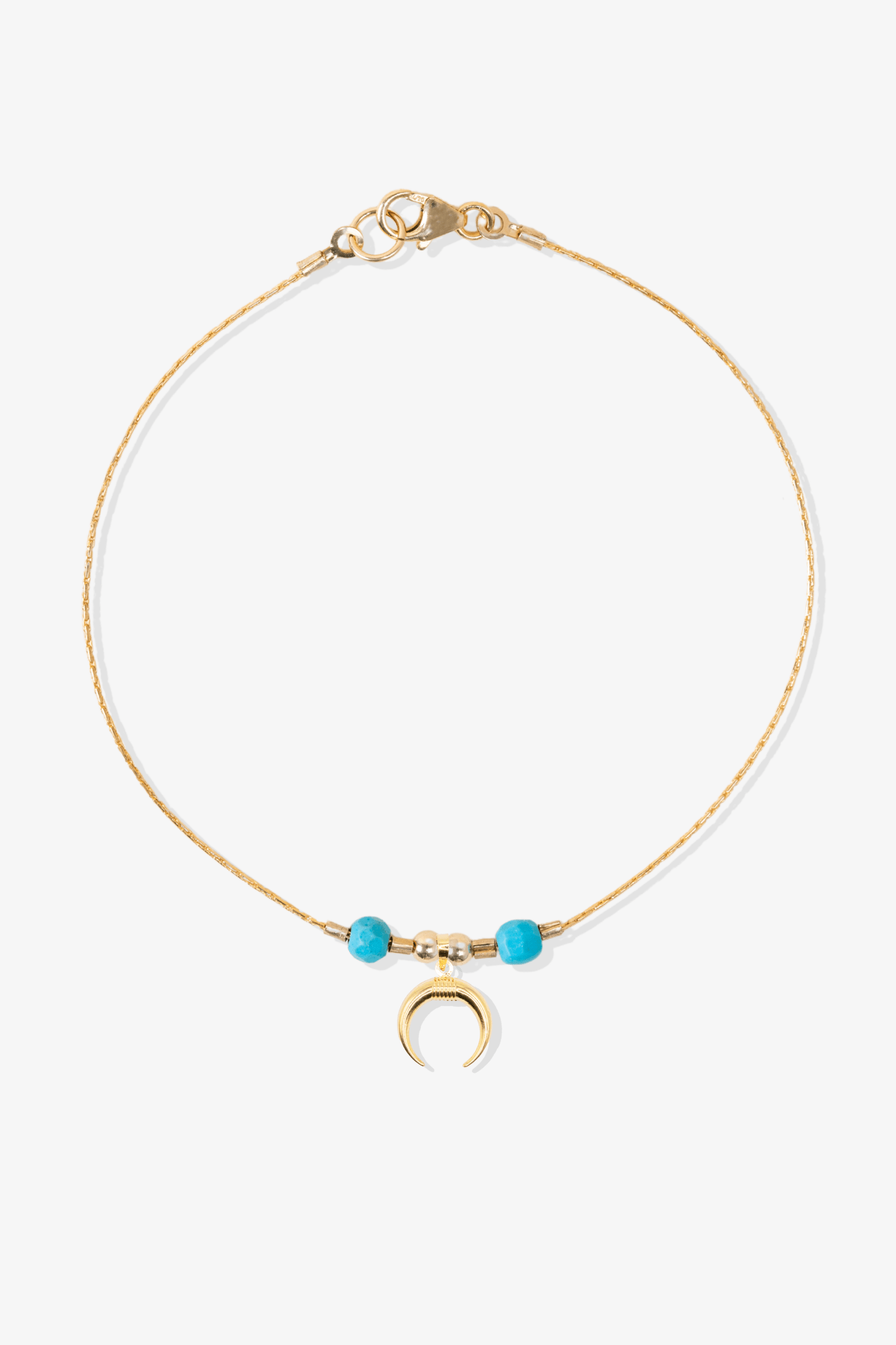 Power Turquoise REAL Gold Bracelet With Charm - Eat.Read.Love.