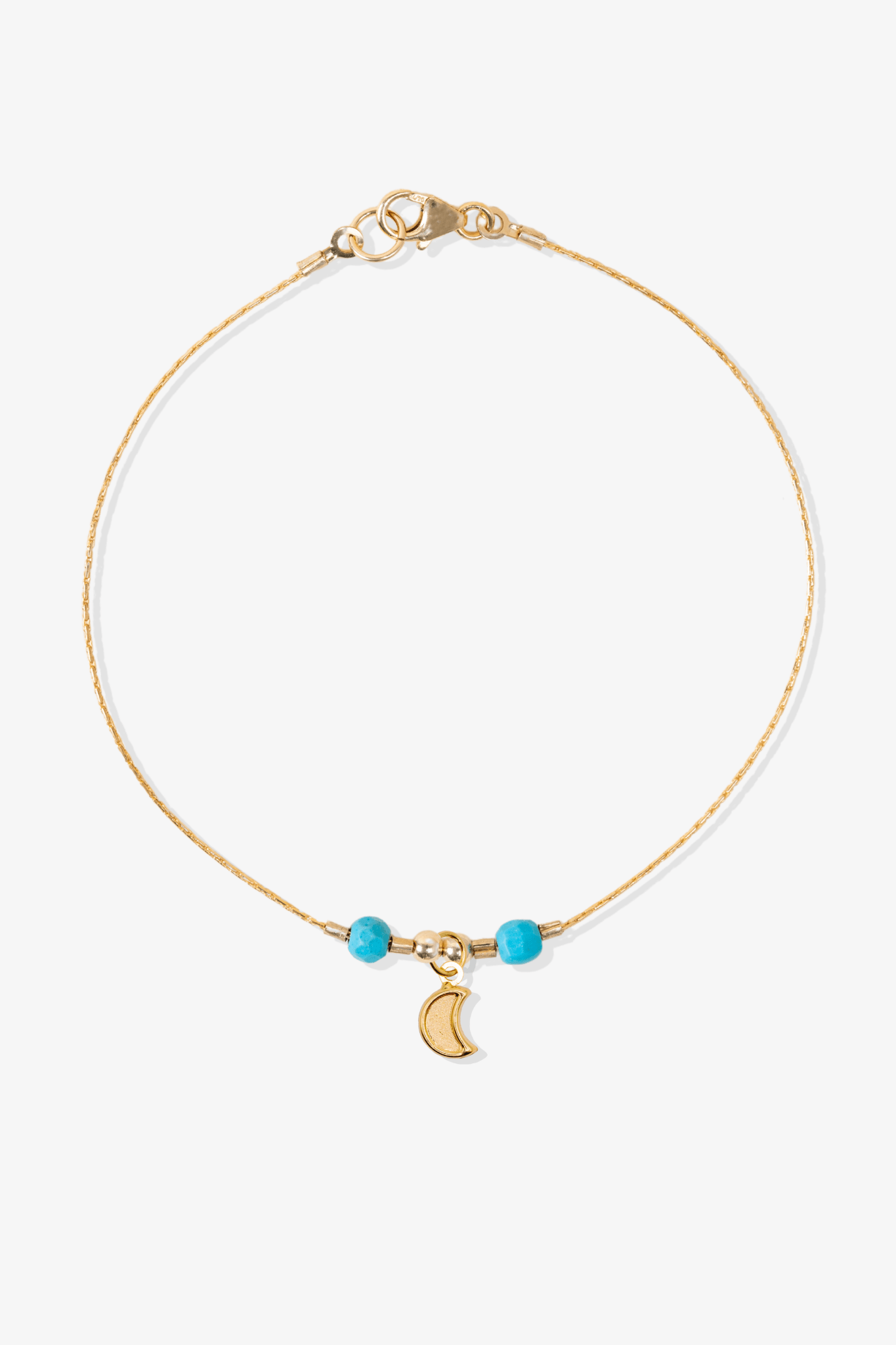 Power Turquoise REAL Gold Bracelet With Charm - Eat.Read.Love.