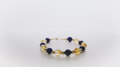 Lapis Lazuli and Citrine Gold Vermeil Bracelet - Unlimited Creativity