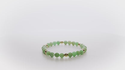 Elevated Abundance Bracelet with REAL Gold Beads and Emerald
