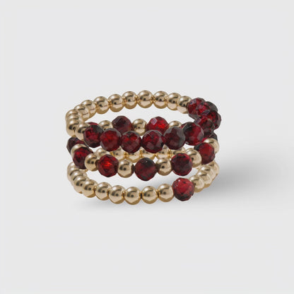 Garnet Ring of Fortune REAL Gold