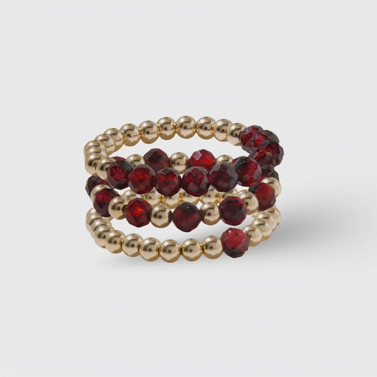 Garnet Ring of Fortune REAL Gold