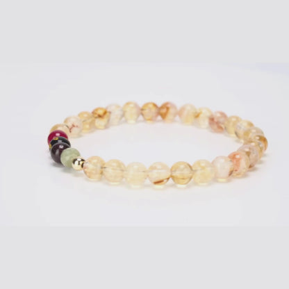 Citrine Mega Rich Lucky 7 Gemstone Bracelet With REAL Gold