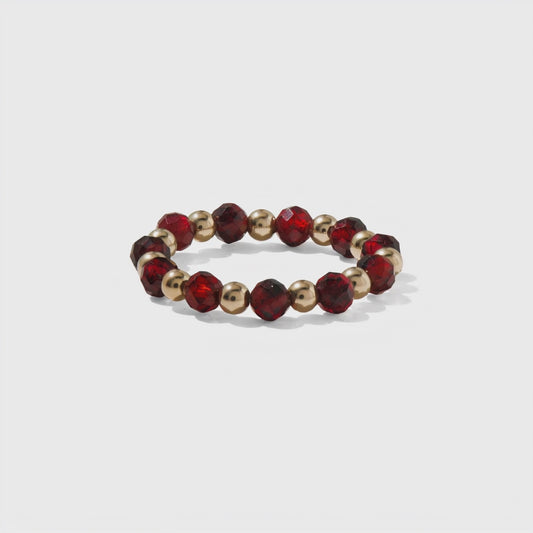 Garnet Ring of Fortune REAL Gold
