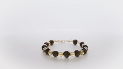 Tigers Eye and Citrine Gold Vermeil Bracelet - Amazing Luck