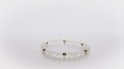 Elevated Creativity Bracelet with REAL Gold Beads and Moonstone