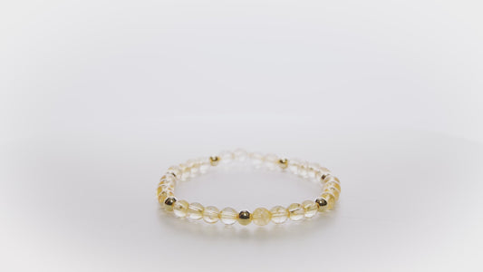 Elevated Wealth Bracelet with REAL Gold Beads and Citrine