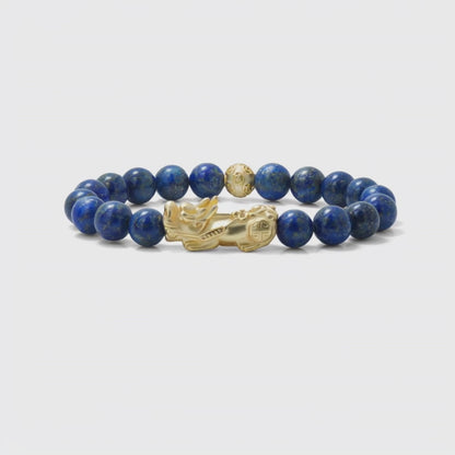 Lapis Lazuli Feng Shui Lucky Pixiu Wisdom & Wealth Bracelet