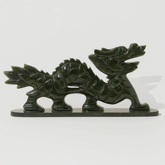 Grade A Natural Jade Lucky Dragon For Feng Shui