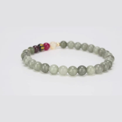 Jade Mega Success Lucky 7 Gemstone Bracelet With REAL Gold