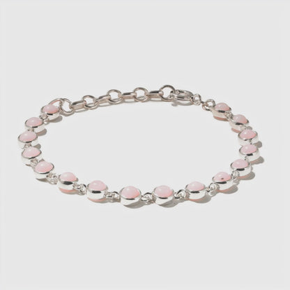 Pink Opal Sterling Silver Tennis Bracelet – Love & Romance