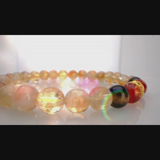 Citrine Fortune Magnet 24K REAL Gold Feng Shui Bracelet