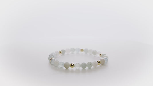 Elevated Health Bracelet with REAL Gold Beads and Aquamarine