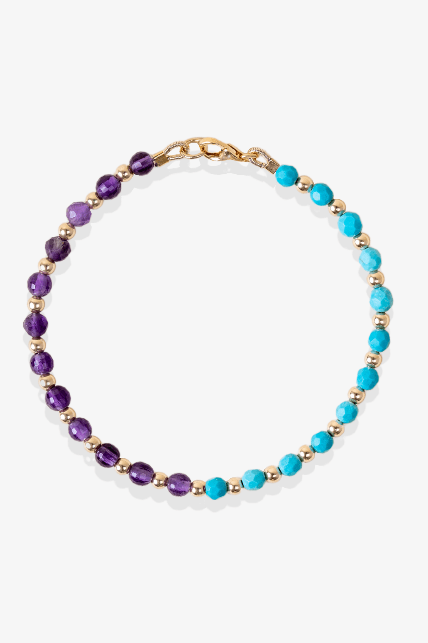 Purity and Healing - Amethyst and Turquoise Intention Bracelet - Eat.Read.Love.