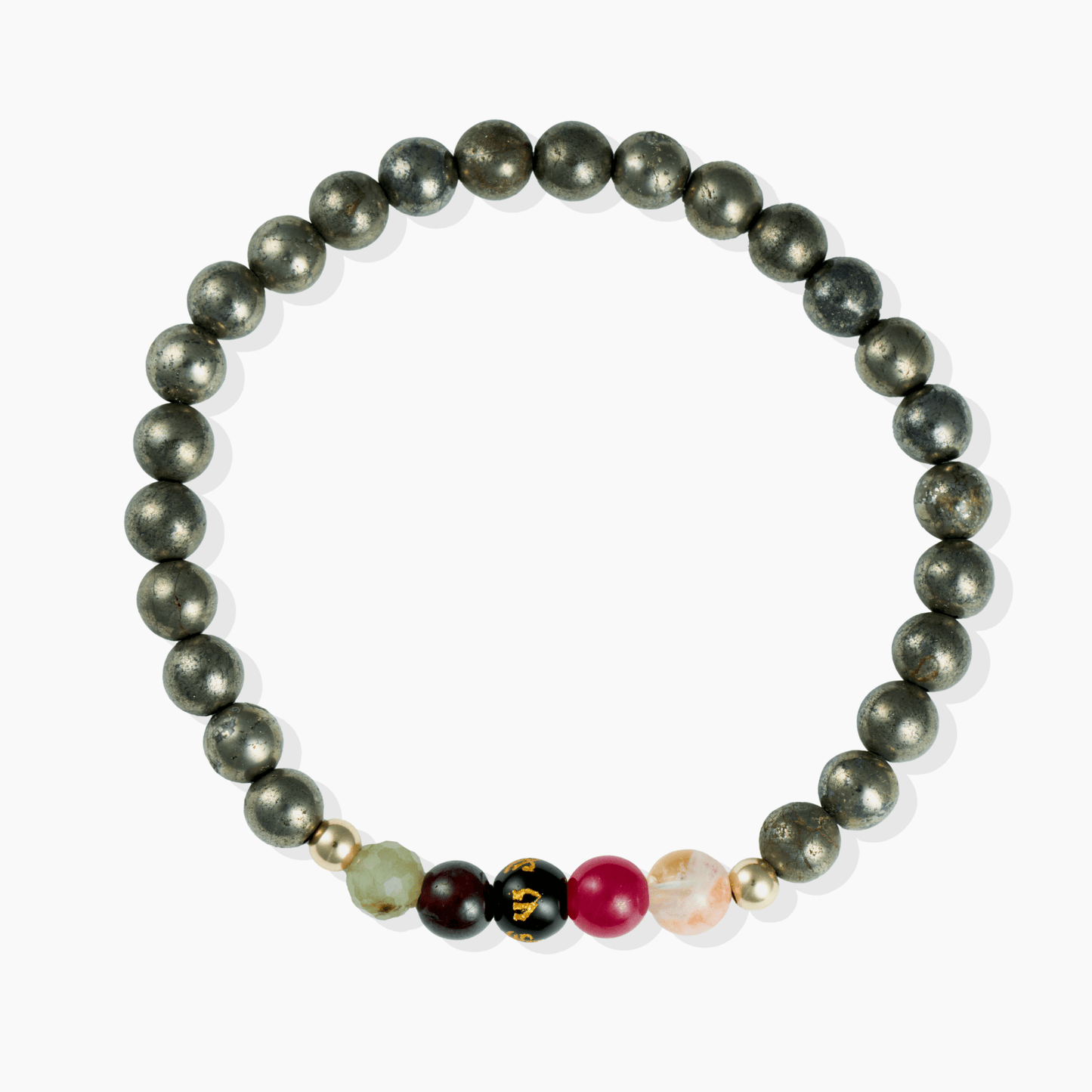 Pyrite Mega Power Lucky 7 Gemstone Bracelet With REAL Gold - Eat.Read.Love.