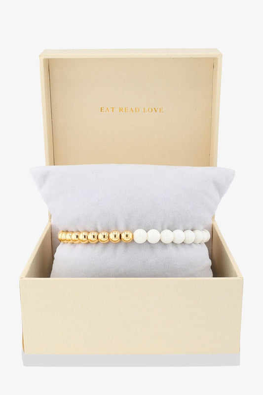 Queen of Communication REAL Gold Bracelet With White Coral - Eat.Read.Love.