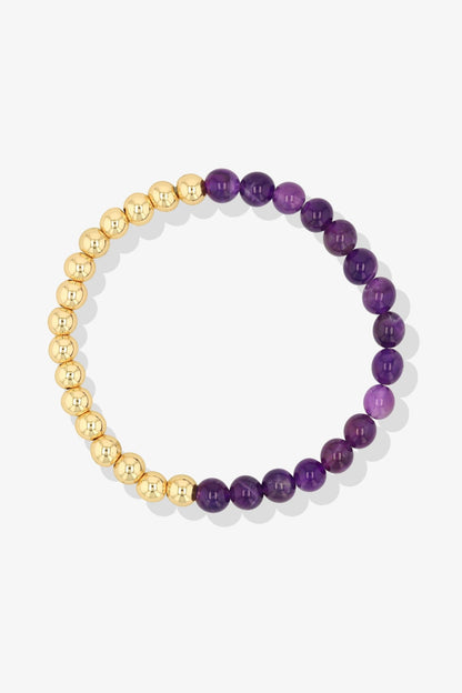 Queen of Health REAL Gold Bracelet With Amethyst - Eat.Read.Love.