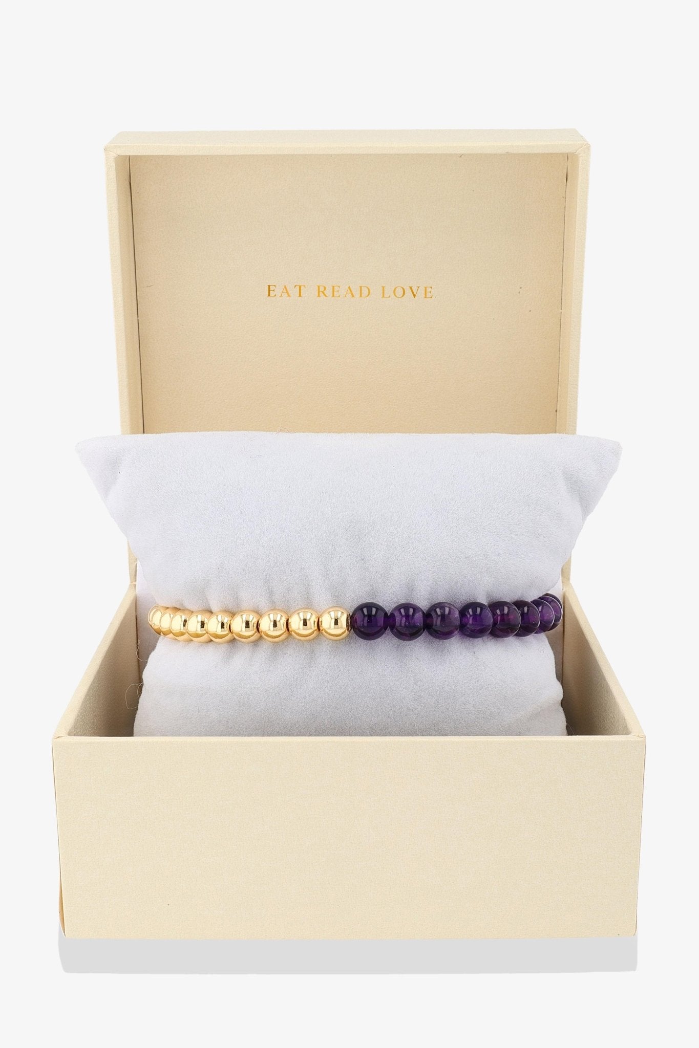 Queen of Health REAL Gold Bracelet With Amethyst - Eat.Read.Love.