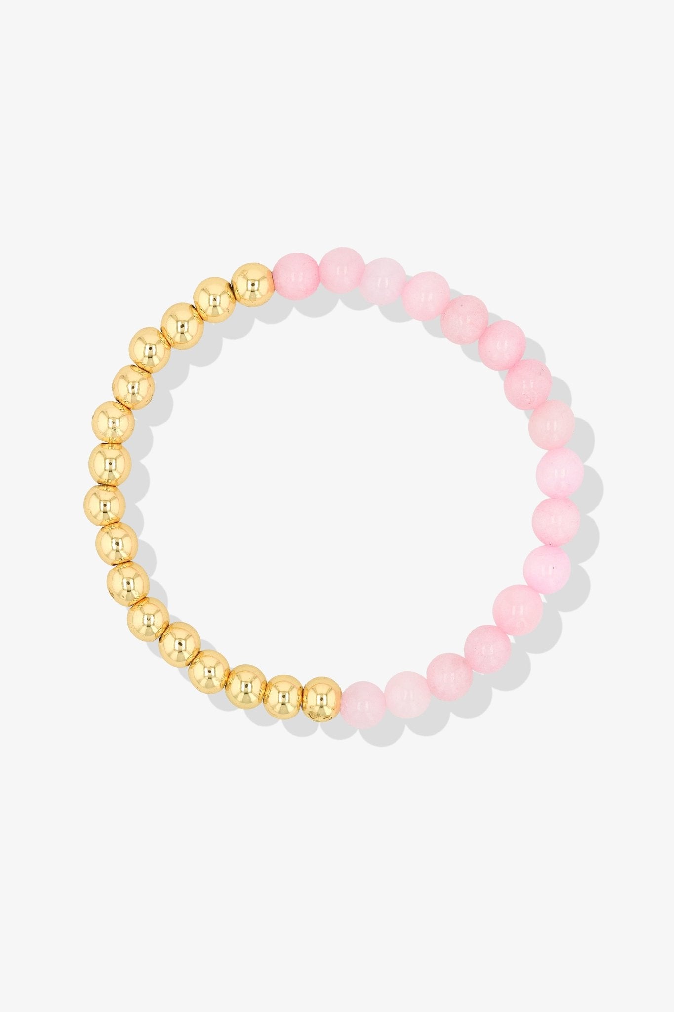 Queen of Love REAL Gold Bracelet With Rose Quartz - Eat.Read.Love.