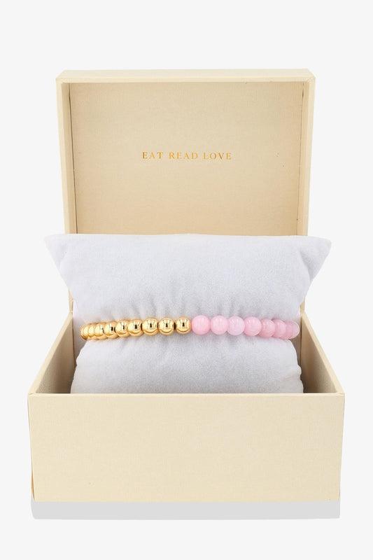 Queen of Love REAL Gold Bracelet With Rose Quartz - Eat.Read.Love.