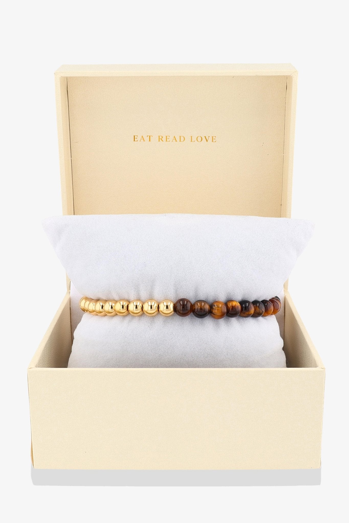 Queen of Luck REAL Gold Bracelet With Tigers Eye - Eat.Read.Love.