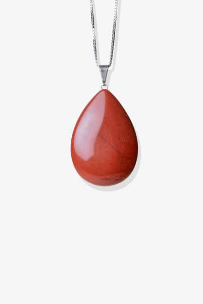 Red Jasper Teardrop Pendant - Eat.Read.Love.