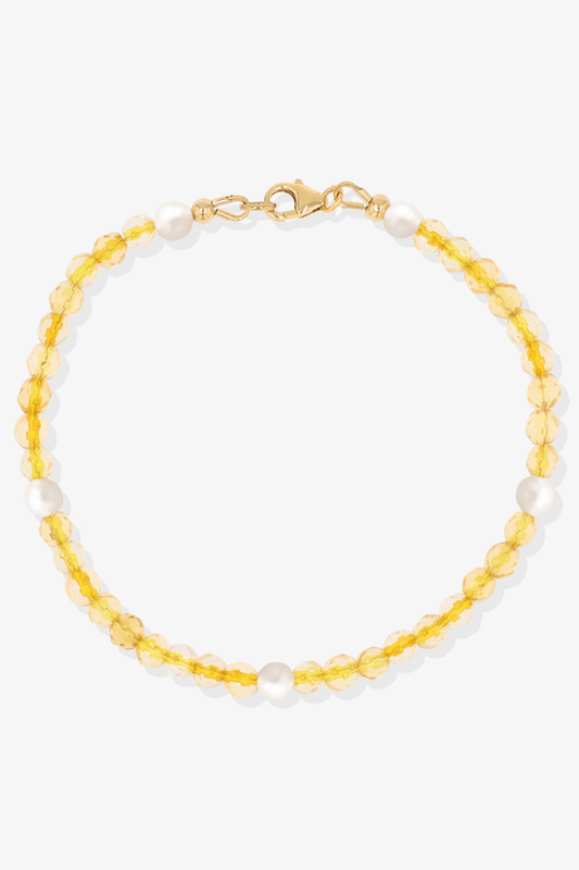 Riches and Romance Citrine and Fresh Water Pearl Bracelet - Eat.Read.Love.