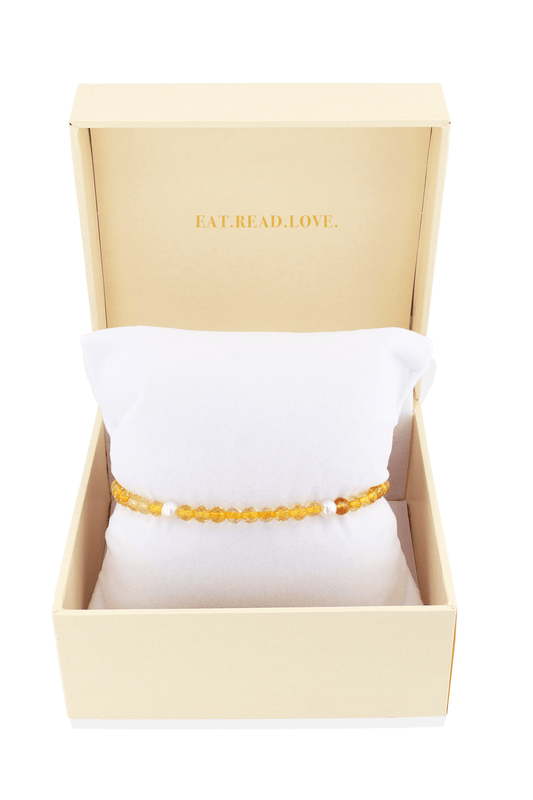 Riches and Romance Citrine and Fresh Water Pearl Bracelet - Eat.Read.Love.