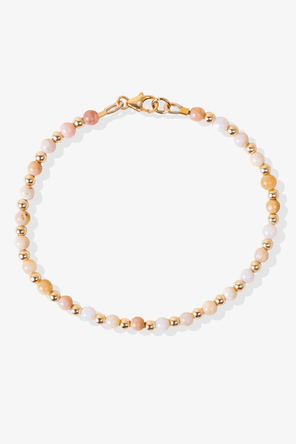 Romance and Relationship - Pink Opal with Gold Vermeil Bracelet - Eat.Read.Love.