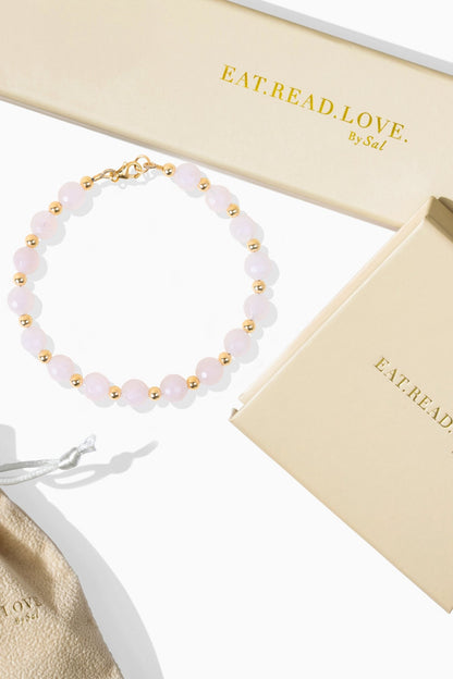 Romance - Rose Quartz Gold Vermeil Bracelet - Eat.Read.Love.