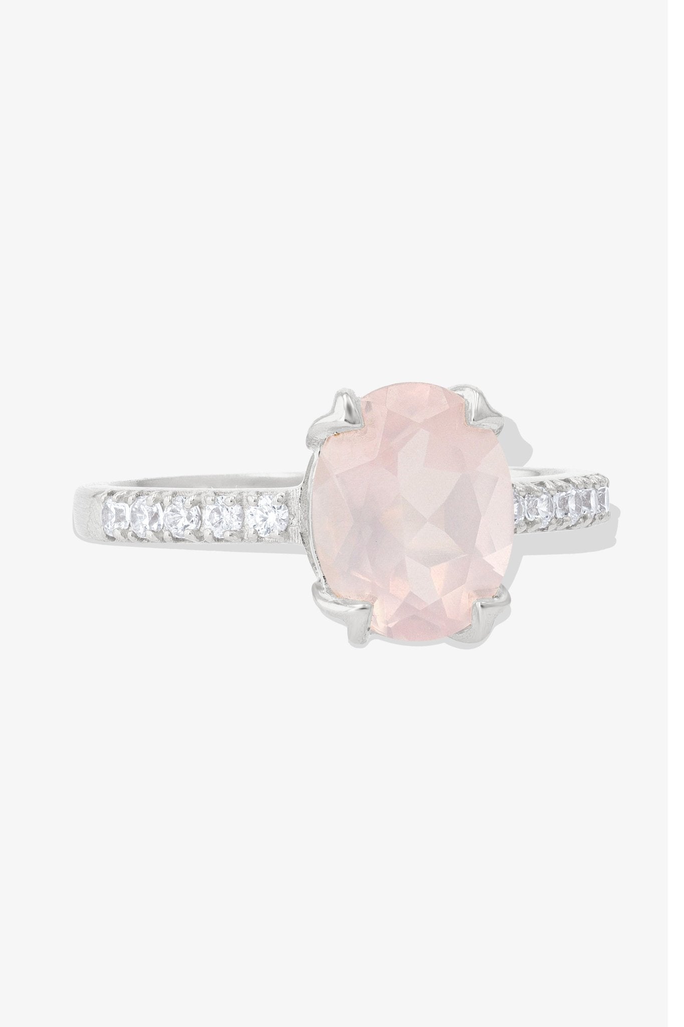 Rose Quartz 18k Gold Vermeil Ring - Eat.Read.Love.