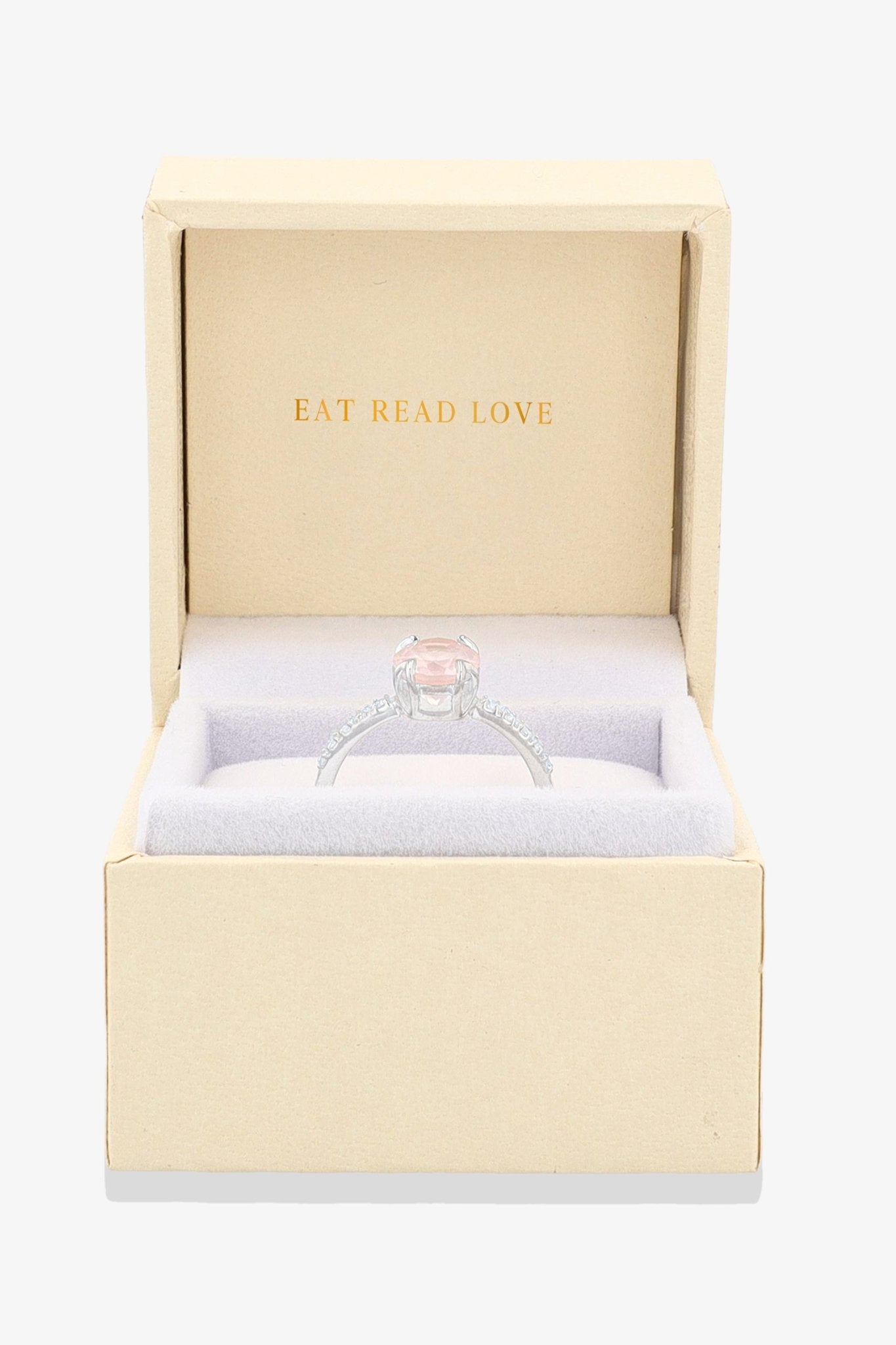 Rose Quartz 18k Gold Vermeil Ring - Eat.Read.Love.