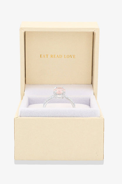 Rose Quartz 18k Gold Vermeil Ring - Eat.Read.Love.