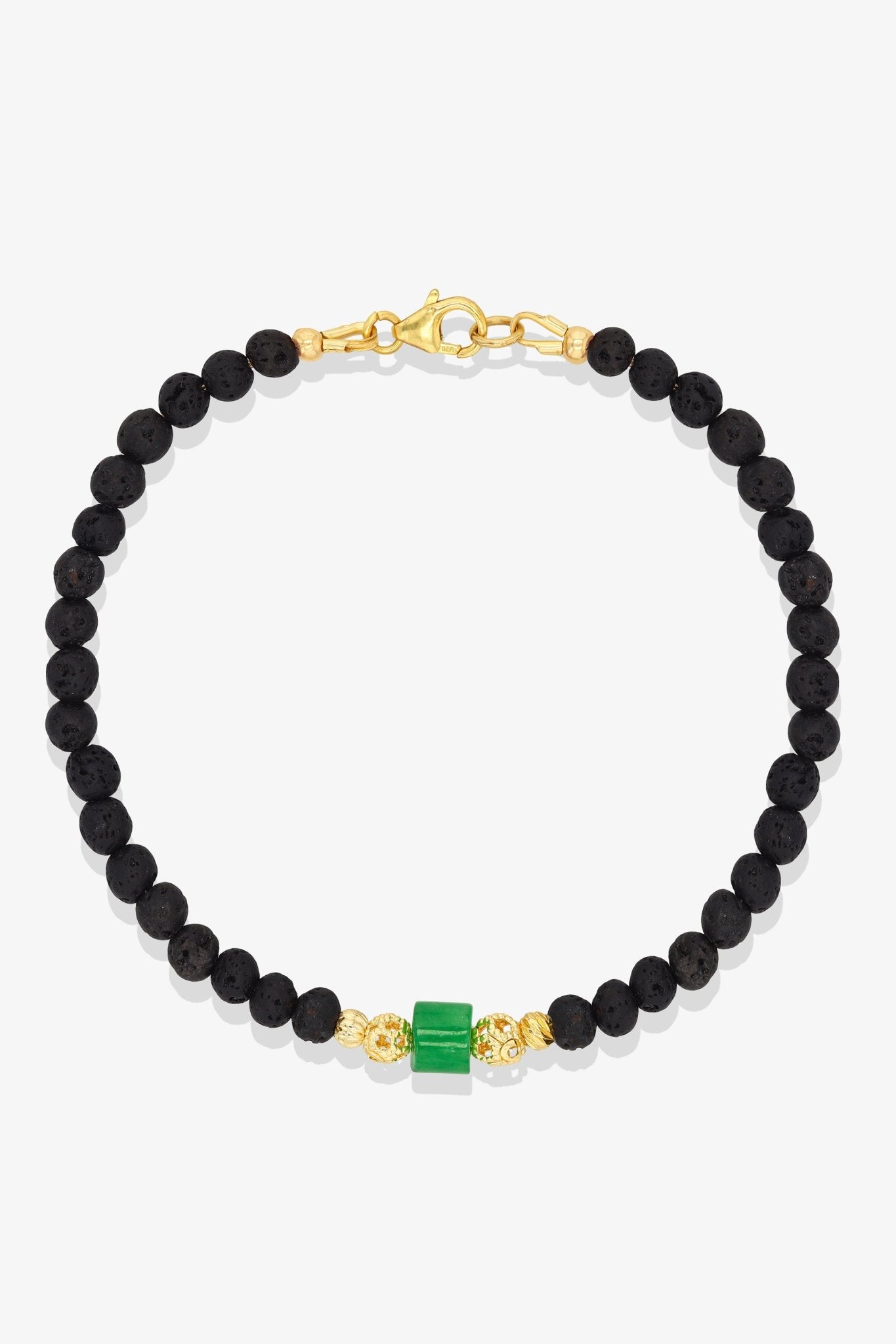 Rose Quartz and Jade Gold Vermeil Crystal Bracelet - Love - Eat.Read.Love.