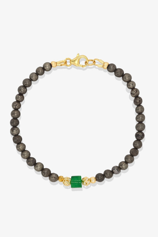 Rose Quartz and Jade Gold Vermeil Crystal Bracelet - Love - Eat.Read.Love.