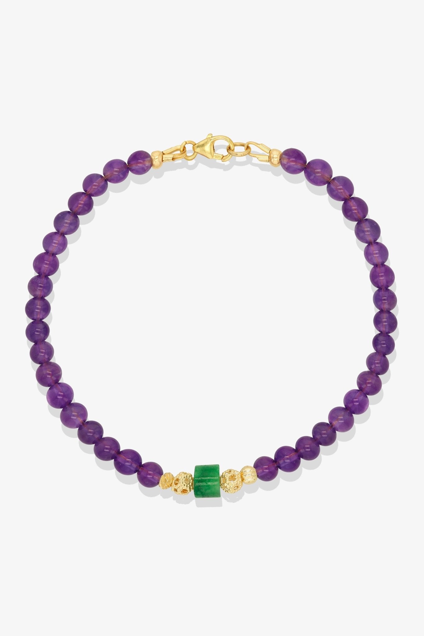 Rose Quartz and Jade Gold Vermeil Crystal Bracelet - Love - Eat.Read.Love.