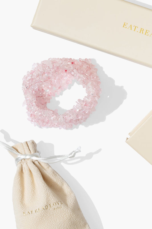 Rose Quartz Chips Bracelet - Eat.Read.Love.