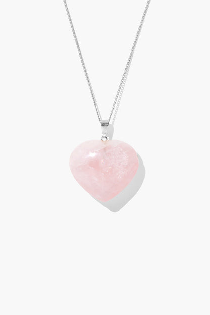 Rose Quartz Heart Pendant - Eat.Read.Love.