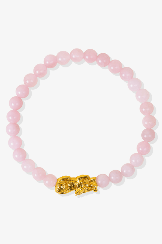 Rose Quartz Pixiu Feng Shui Bracelet - Eat.Read.Love.