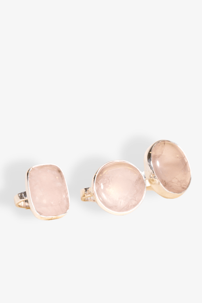 Rose Quartz Sterling Silver Gemstone Ring - Eat.Read.Love.
