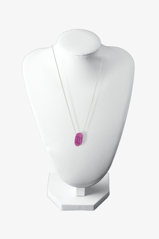 Ruby Drilled Freeform Rare Sterling Silver Necklace - Eat.Read.Love.