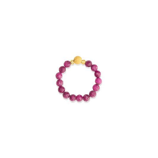 Ruby Gold Vermeil Stretch Ring - Confidence - Eat.Read.Love.