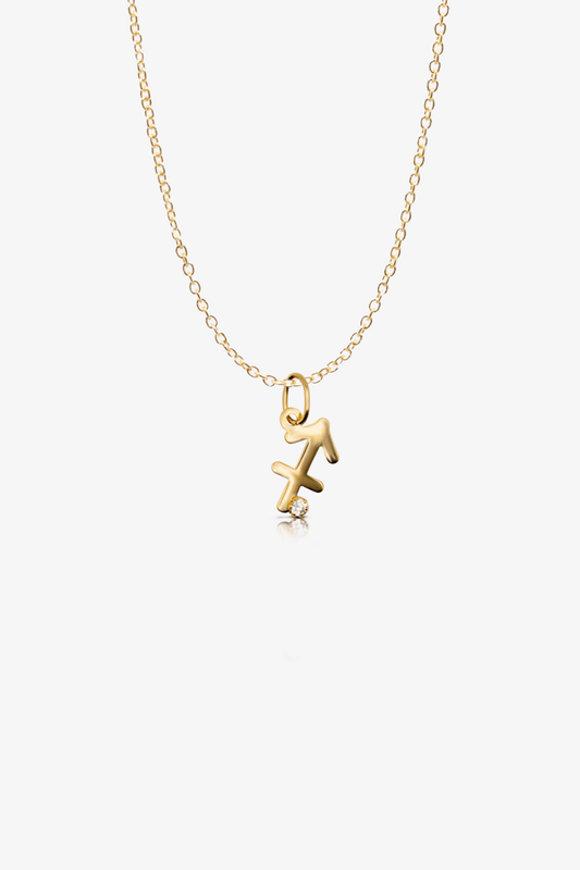 Sagittarius 14k Pure Gold Necklace With Diamond - Eat.Read.Love.