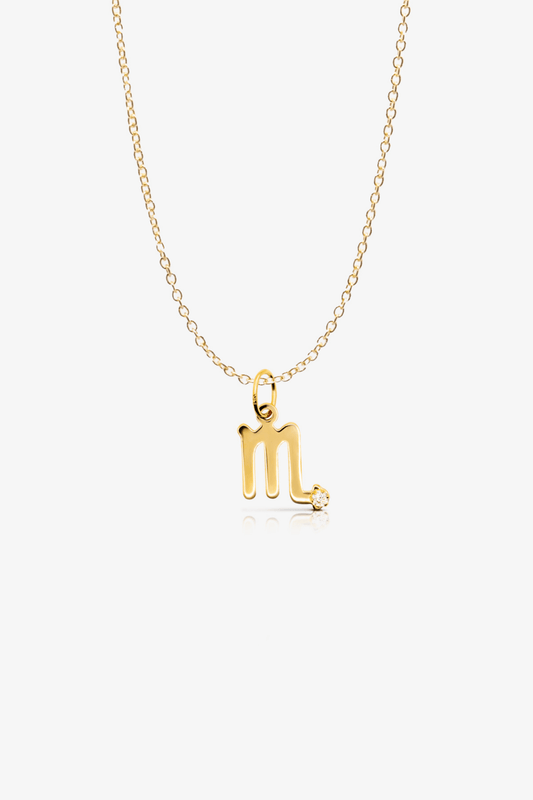 Scorpio 14k Pure Gold Necklace With Diamond - Eat.Read.Love.