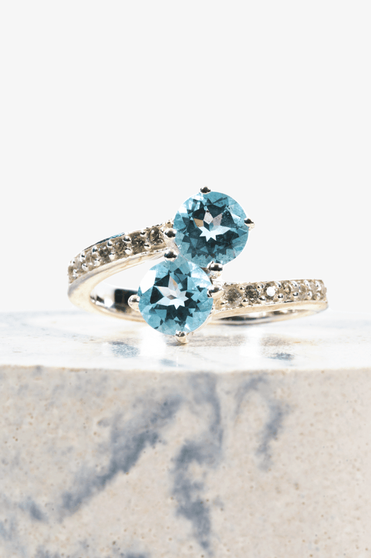 Sky Blue Topaz Sterling Silver Ring - Eat.Read.Love.