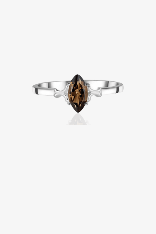 Smoky Quartz Marquise Crystal Ring - Eat.Read.Love.